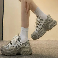 LIZAKOSHT - Womens Sneakers Shoes Fashion Platform Tennis Female Woman-shoes Designer Thick Sole New Trainers Roses Casual Mesh