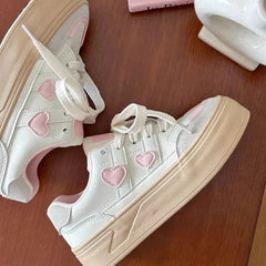LIZAKOSHT - Little White Platforms Shoes Lightweight Breathable Round Toe Casual Shoes Versatile Princess Style Womens Sneakers