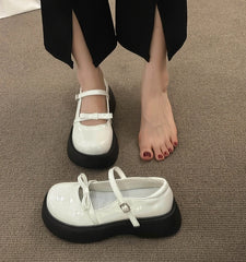 LIZAKOSHT - Flat Black Shoes For Women Female Footwear Round Toe Bow-Knot All-Match Shallow Mouth Low Heels Modis Oxfords Dress Summer Butte