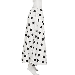 LIZAKOSHT - Elegant Polka Dot Print Skirts Casual Women's Low Waist A-line Skirts Streetwear Vacation Summer Clothes