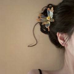 LIZAKOSHT - 1PC Butterfly Dream Super Fairy New Chinese Retro Heat Shrink Butterfly Hair Clip Niche Design Temperament Hanfu Side Clip