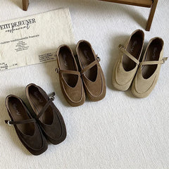 LIZAKOSHT - Spring New Brand Women Flat Shoes Fashion Round Toe Ladies Elegant Mary Jane Shoes Soft Flat Heel Single Shoes New Woman
