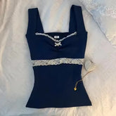 LIZAKOSHT - Sexy Fashion Casual Elegant Slim 2000s Retro Camisole Top Chic Women's Crop Tops Punk Hip Hop Rock Girls Streetwear