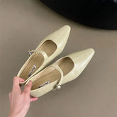 LIZAKOSHT  -  Spring New Brand Women Flat Shoes Fashion Round Toe Sahllow Elegant Baot Shoes Soft Flat Heel Mary Jane Shoes New Woman