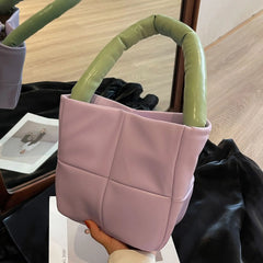 LIZAKOSHT - Vintage Padded Tote Handbags Purses Women Shouler Crossbody Bags New Ladies Quilted Messenger Bags Brand Designer