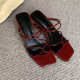 LIZAKOSHT  -  Fashion Wedge Sandals for Women Summer New Cross-tied Roman Sandals Ladies Open Toe Designer Brand High Heels Slippers Women