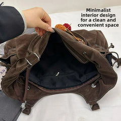 LIZAKOSHT - Simple Fashion Suede Crossbody Bag Women Large Capacity Shoulder Bag for Work Comfortable and Versatile Texture Commuting Bag