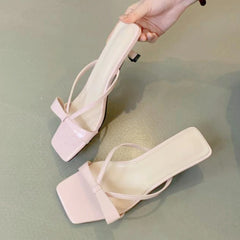 LIZAKOSHT - Sweet Narrow Strap Low Heeled Women Slippers Fashion Bowknot Backless Brand Sandals 2025 Elegant Party Designer Beach Shoe Pumps