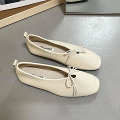 LIZAKOSHT - Women's Vintage Flats Comfortable Leather Ballet Shoes Female Soft Dress Shoes Mujer Slip On Loafers Mujer New Woman Shoes