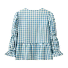 LIZAKOSHT - Summer New European and American Women's Street Fashion Plaid Printed Long Sleeve Shirt