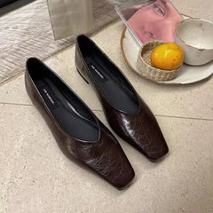 LIZAKOSHT - New Brand Women Flat Shoes Fashion Round Toe Shallow Slip On Ladies Mules Soft Flat Heel Dress Ballerinas Shoes Ballet Shoes