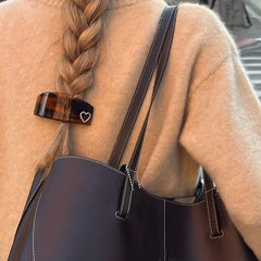 LIZAKOSHT - Simple Retro Amber Acetate Heart-shaped Flower Colored Rhinestone New Design Hairclips Korean Hairpin Woman Headwear