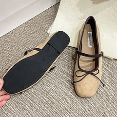 LIZAKOSHT - Fashion Buckle Strap Women Mary Janes Flats Dress Shoes Round Toe Female Flats Soft Ladies Lolita Shoes New Spring Autumn