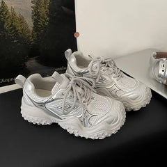 LIZAKOSHT - Womens Sneakers Shoes 2024 Fashion Designer Casual Buckle Strap Fabric Solid Rubber Low Leisure Flock Back Shoes Women Casual Sn