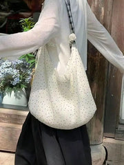 LIZAKOSHT - Black Dots Summer Plaid Patchwork Handbag Designer Tote Bags Large Capacity Women Commute Shoulder Bag