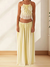 LIZAKOSHT - Women s Floral Print Crop Top and High Waisted Maxi Skirt Set for Summer Vacation Beachwear Outfit