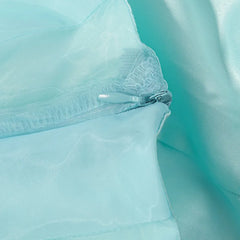 LIZAKOSHT - Halter Bikini Puffy Skirt Two Piece Set Mesh Folded Pleated Mint Green 3D Flower Strapless Top Beach Pleated Skirts Suit Women