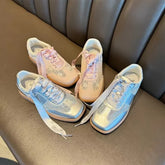 LIZAKOSHT - New Dexun Shoes Women's Retro Genuine Leather Lace Casual Flat Running Shoes Comfort Soft Sole Female Sports Shoes