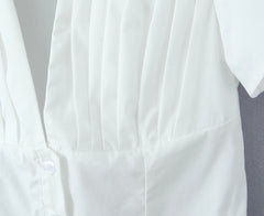 LIZAKOSHT  -  Women Y2k Casual 2 Piece Set Button Up Shirt French Style Short Sleeve T Shirt High Waist Mini Skirt Korean Suits