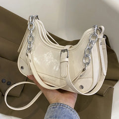 LIZAKOSHT - New Fashion Chain Women Underarm Shoulder Bag Korean Trend All Match Y2k Aesthetic Crossbody Bag Ladies Purses and Handbags