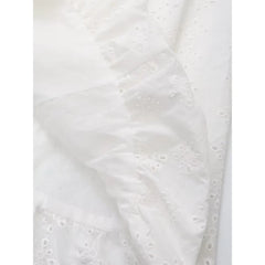 LIZAKOSHT - Women Hollow Out Embroidery White Skirt Summer Female Mid-rise Back Zipper A-line Midi Skirts