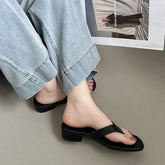 LIZAKOSHT - Gladiator Summer Clip Toe Women Slippers Fashion Low Heel Slide Ladies Outdoor Beach Dress Sandalias