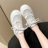 LIZAKOSHT - Sports Shoes Lady Clogs Platform Casual Female Sneakers Crystal Autumn Basket Creepers New Small Rhinestone Fall Leisure