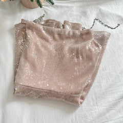 LIZAKOSHT  -  Sequins Dresses Sling High Quality Women Pink Dress Vintage Sleeveless Off Shoulder Y2k Elegant Party Waist Slimming Short Dress