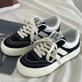 LIZAKOSHT - Red Women Vulcanize Shoes Casual Platform Sneakers Vintage Sports Female Korean Designer Flats Harajuku School Tennis