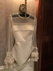 LIZAKOSHT  -  See Through Black Mesh Long Sleeve T-shirts Y2k Irregular Slim Fit Top for Women Spring Autumn New Bottoming Tee Shirt