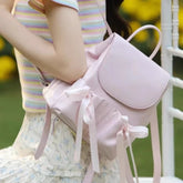 LIZAKOSHT - Sweet Bow Kawaii Girls Casual Mini Handbags Women Fashion Students Schoolbags Y2k Aesthetic All Match Backpacks Japanese Trendy