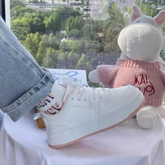 LIZAKOSHT - Women's Shoes Pink Female Footwear Round Toe High on Platform with Free Shipping Vulcanized for Cheap Casual Daily Routine Sale