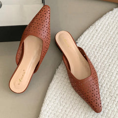 LIZAKOSHT - Summer New Flat Slippers for Women Hollow Comfort Soft Sole Slide Girl Non Slip Leisure Fashion Sandals Female Pantuflas Mujer