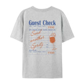 LIZAKOSHT - Guest Check Spritz Back Print T-Shirts Funny Cocktail Lover T Shirt Loose Cool Y2k Graphic Tees Unisex Summer Vintage Women Tops