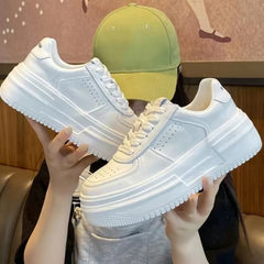 LIZAKOSHT - White Sports Shoes Korean Women Platform Sneakers Casual Harajuku Tennis Female Vintage Vulcanize Designer Footwear
