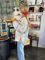 LIZAKOSHT - Women's Winter Jacket Printed Patchwork Warm Cotton Coat Female Pockets Single-breasted Jackets 2024 Autumn Ladies Streetwears