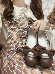 LIZAKOSHT - Original Autumn/winter New Bear Cub Cute Lo Shoes Japanese Sweet Student Lolita Single Shoe Big Toe Doll Shoes