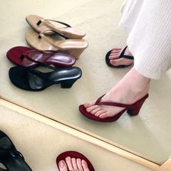LIZAKOSHT - Designer Summer Women Clip Toe Slippers Fashion High Heels Stripper Party Pumps Mules Slide Shoes