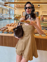 LIZAKOSHT - Y2K Sweet Style Dress Women V-Neck Skinny Backless Sleeveless Solid Ruffles Daily Street Fashion Elegant Mini Bodycon