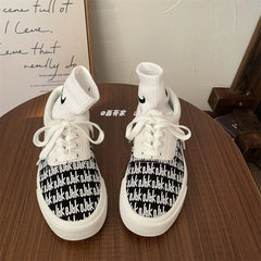 LIZAKOSHT - All-Match Mixed Colors Espadrille Shoes Casual Female Sneakers Small New Lace-Up Fabric Leisure Canvas Shoes