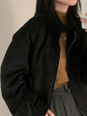 LIZAKOSHT - Autumn Winter Retro Warm Double Zipper Jacket Women Korea Chic Design Streetwear Loose Coat Y2k Oversize Fur Jacket Clothing New