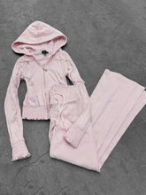 LIZAKOSHT - Vintage Sweatshirt 2-Piece Set Y2k 2000s Goth Harajuku Korea Coat+Pants Slim High Street Winter Basics Grunge Emo Sportswear Set