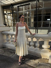 LIZAKOSHT - Elegant Sling Pleated Long Dress Women Patchwork Backless Sleeveless Zipper Solid Party Dresses 2025 Summer High Street Robes