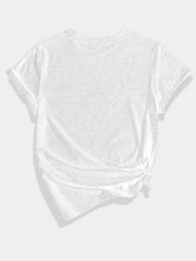 LIZAKOSHT - Plus Size Women's Round Neck Dandelion & Dragonfly Print Short Sleeve T - Shirt - Summer Fresh Casual Tops