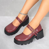 LIZAKOSHT - Sweet Lolita Mary Jane Shoes Women Cute Round Toe Square Heels Comfy Walking Vintage Gothic Platform Pumps Big Size 35-43