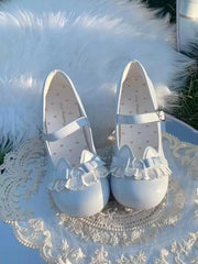 LIZAKOSHT - Cat Story Lolita Cute Bow Middle Heel Round Head Luo Shoes Japanese Sweet Girl Tea Party Single Shoes