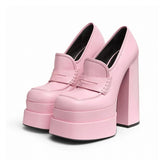 LIZAKOSHT - Fashion Chunky Platform Thick Heel Mary Janes Large Size Women Round Toe Casual Pumps Designer Increasing Part Shoes Mujer Hot