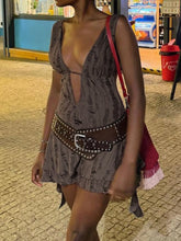 LIZAKOSHT  -  Fairycore Retro Mini Dresses Backless Halter Neck Party Outitfs Sexy Clubwear Harajuku Irregular Chic Clothings