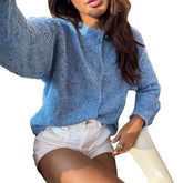 LIZAKOSHT - Clothes Autumn Women's Color Polka Dot Splicing Pullover Knitted Sweater