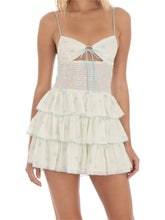 LIZAKOSHT - Women Sleeveless Strap Mini Dress Casual Summer Drawstring Cutout Ruffles Floral Print A-Line Party Dress Streetwear
